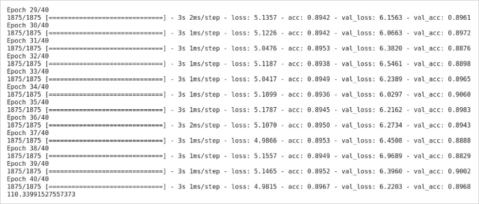 Figure 3: Python takes 110.3 seconds in a neural network