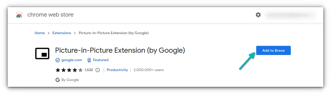 为 Brave 添加画中画扩展