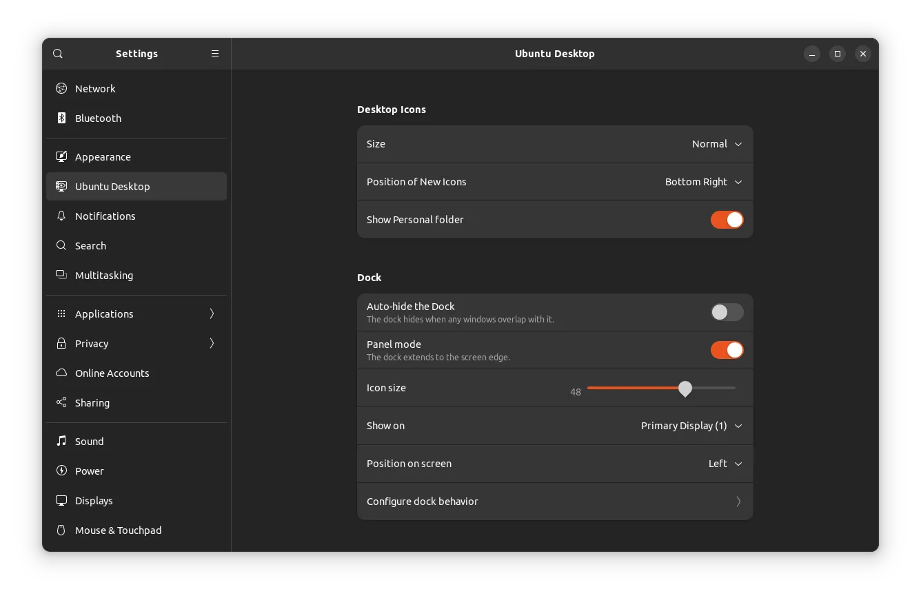 Ubuntu 22.10 桌面设置