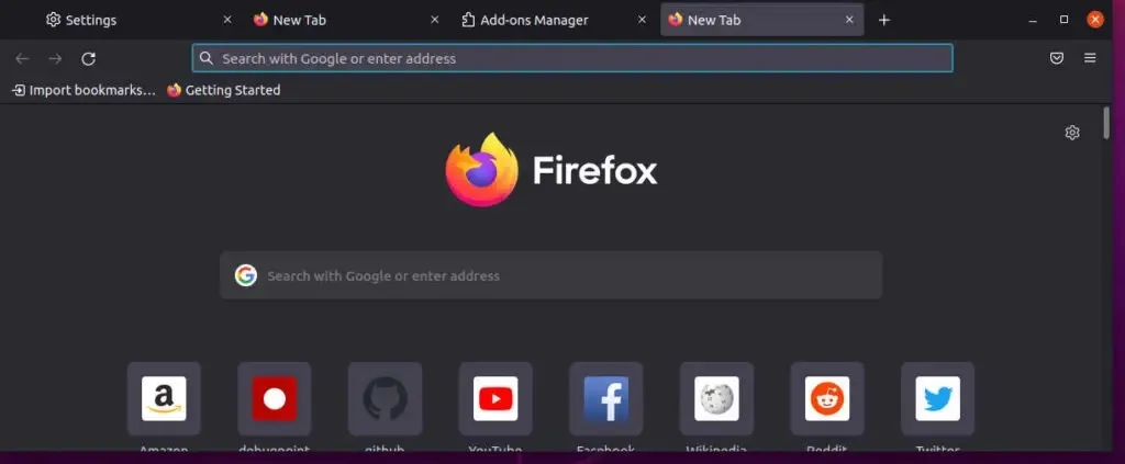 Firefox in Dark Mode