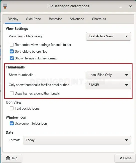 4.18 版的 Thunar 显示设置
