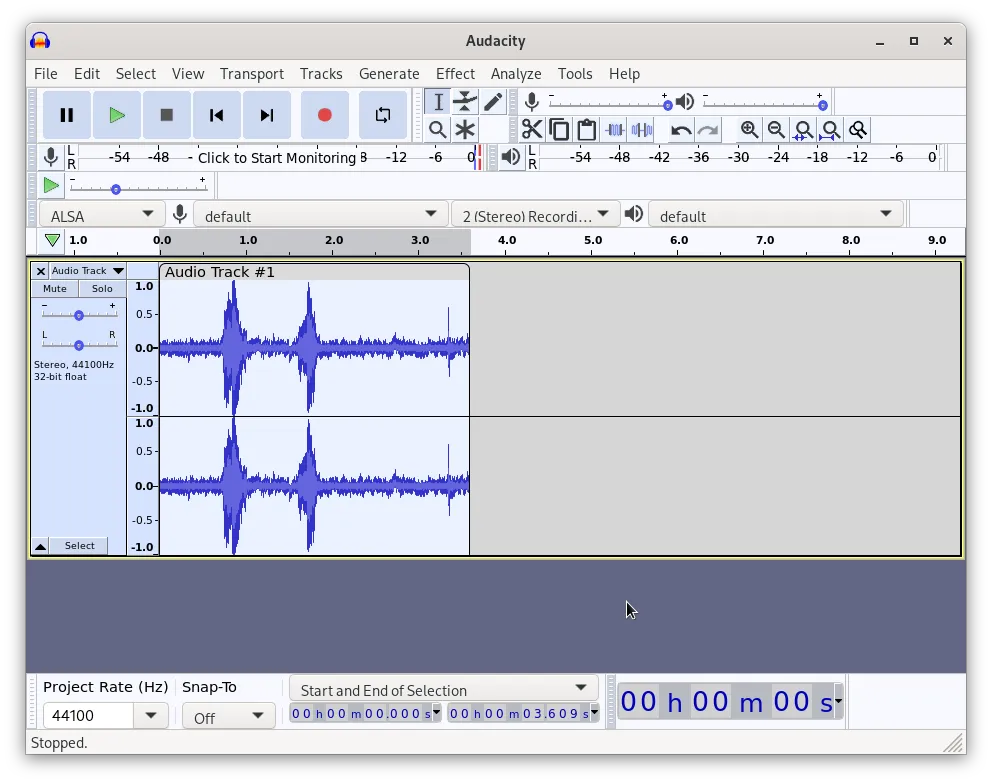 Audio Waveform after Noise Reduction