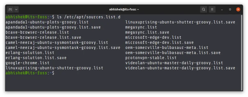 External repository should have their own sources list file in the /etc/apt/sources.list.d directory