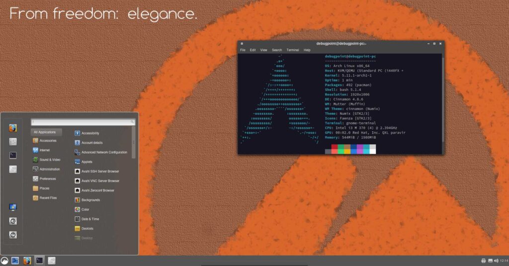 Arch Linux 中的 Cinnamon 桌面