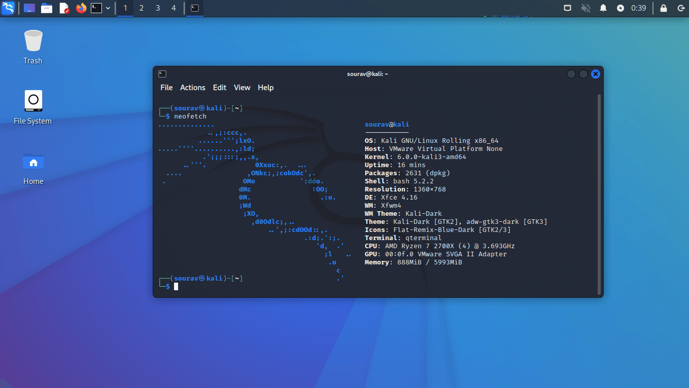 kali linux 22.04