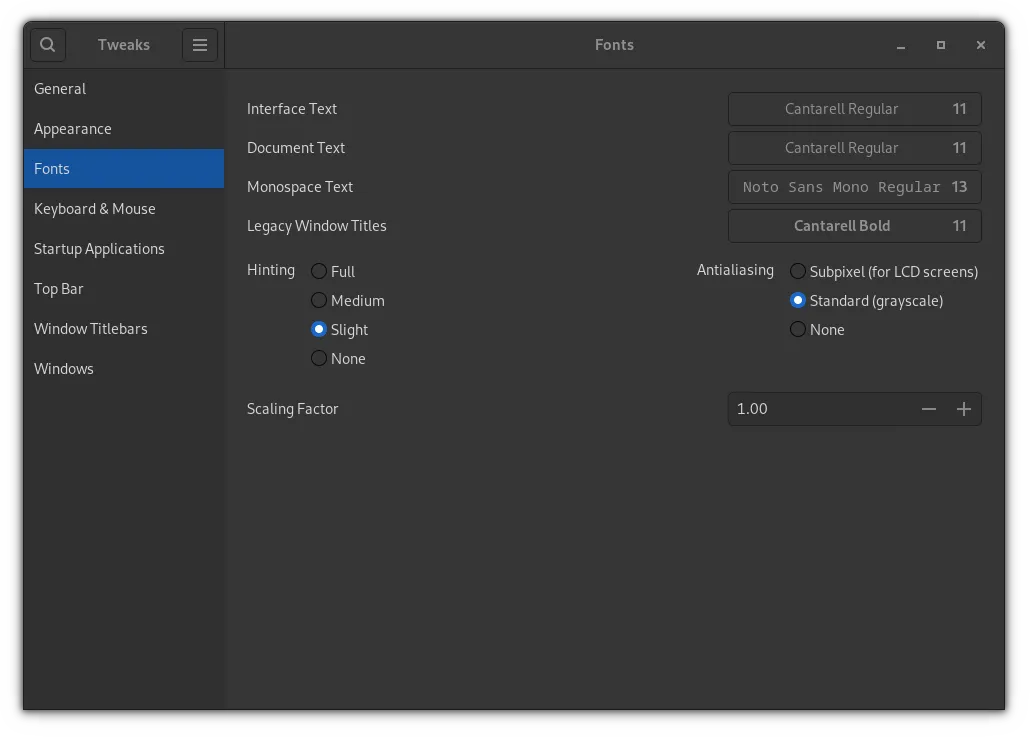 change fonts in ubuntu to have vanilla gnome experience