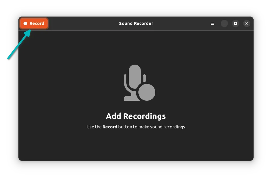 Hit the Record button to start audio recording
