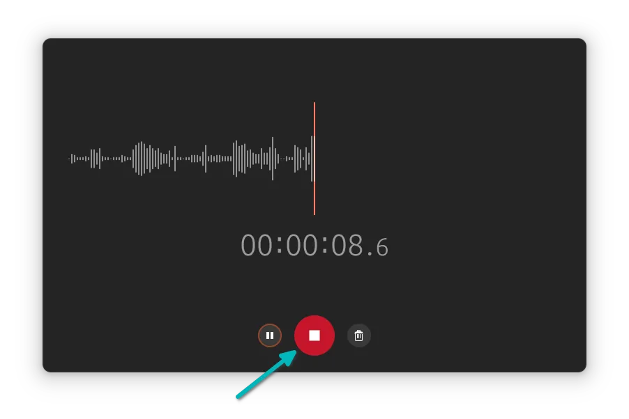 Options while recording audio