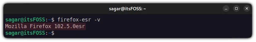 check installed version of firefox esr in ubuntu