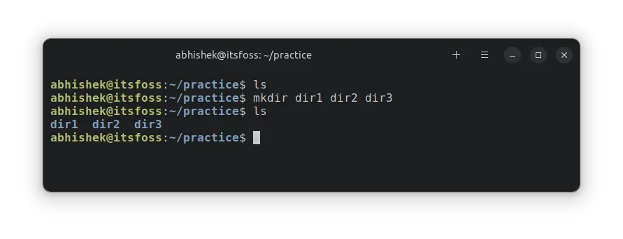 Create multiple new directories in Linux with mkdir command