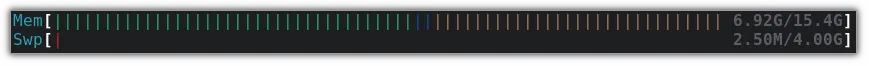 htop 中的内存栏
