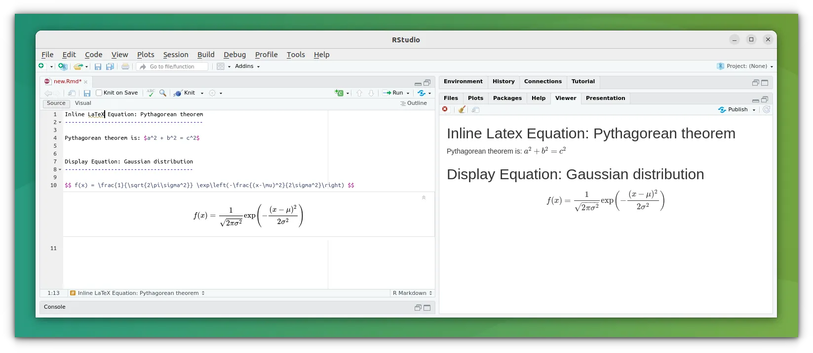 在 R Markdown 文档中添加方程式
