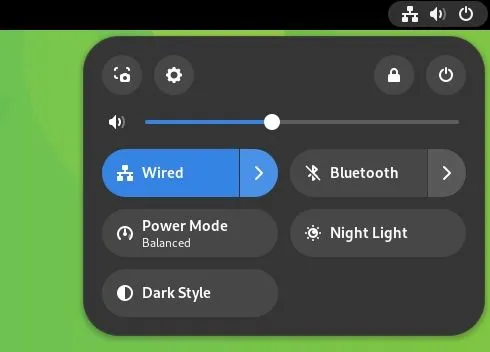 GNOME 44 快速设置菜单中的新截图快捷方式