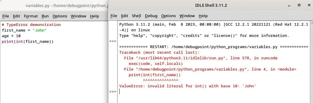 ValueError in Python