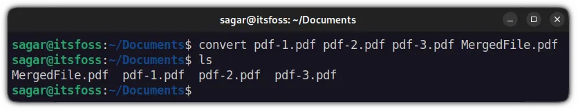 merge pdf files using imagemagick in linux terminal