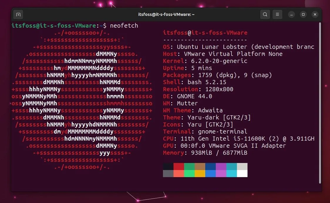 Ubuntu 23.04 Neofetch 屏幕截图