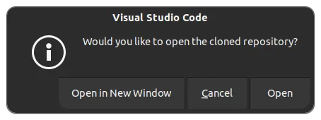 Open the just cloned GitHub repo in VS Code