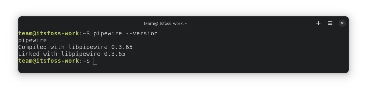 在 Debian 12 上的 Pipewire 版本的屏幕截图