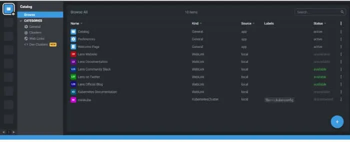 Figure 3: Lens catalogue