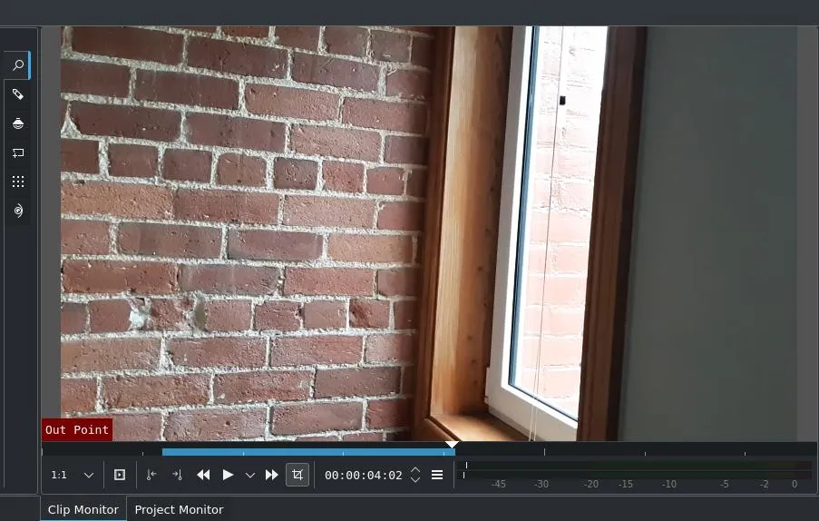 A three-point edit in progress