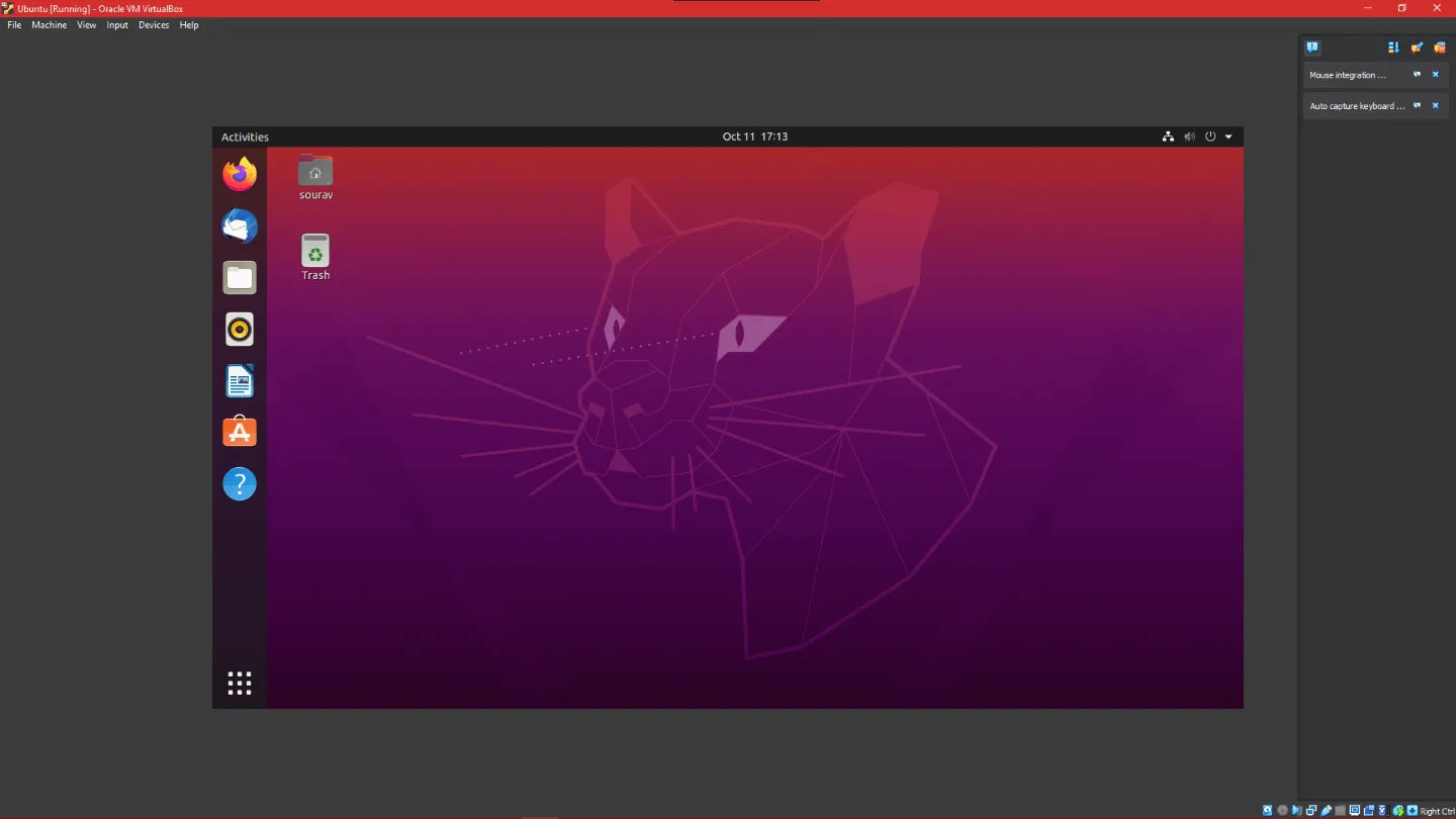 VirtualBox 运行 Ubuntu