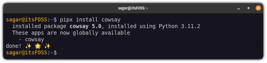 install python packages in isolation using pipx in ubuntu