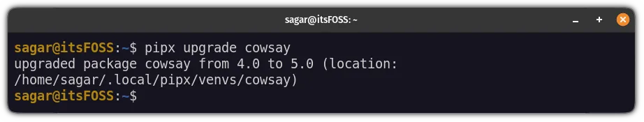 upgrade specific python package using pipx in ubuntu
