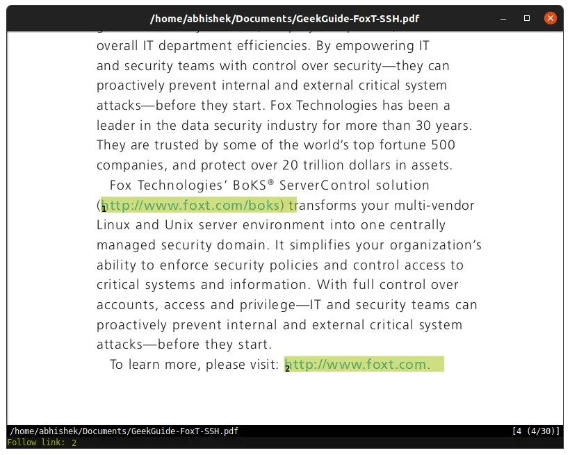 高亮及打开文档中的链接