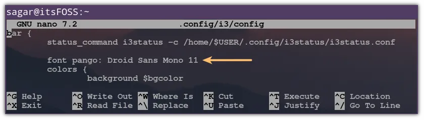 在 i3 状态栏中更改字体