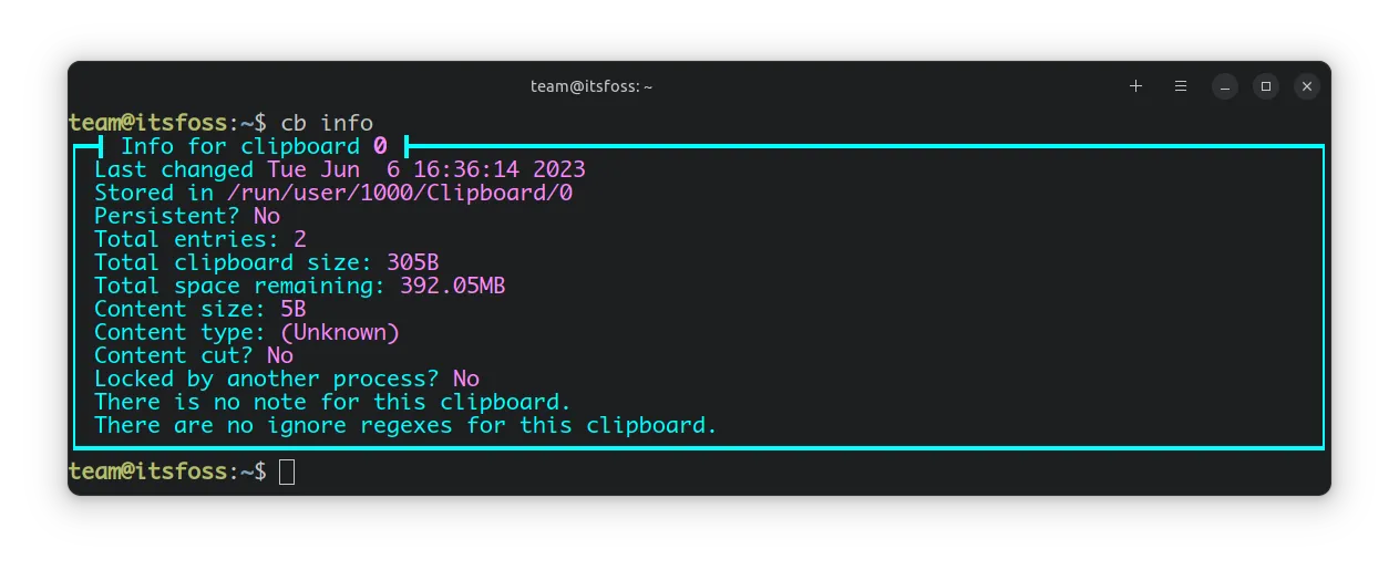 a screenshot of clipboard's about info