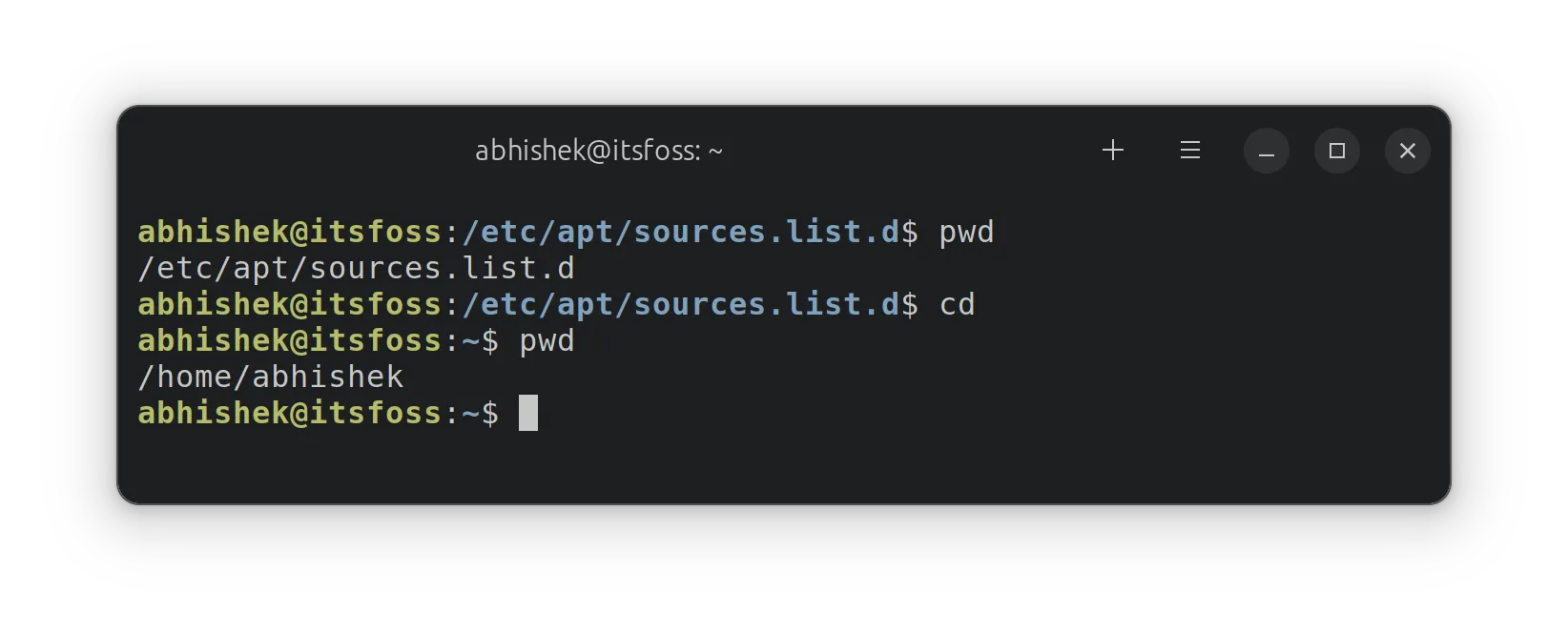 Use cd to go back home