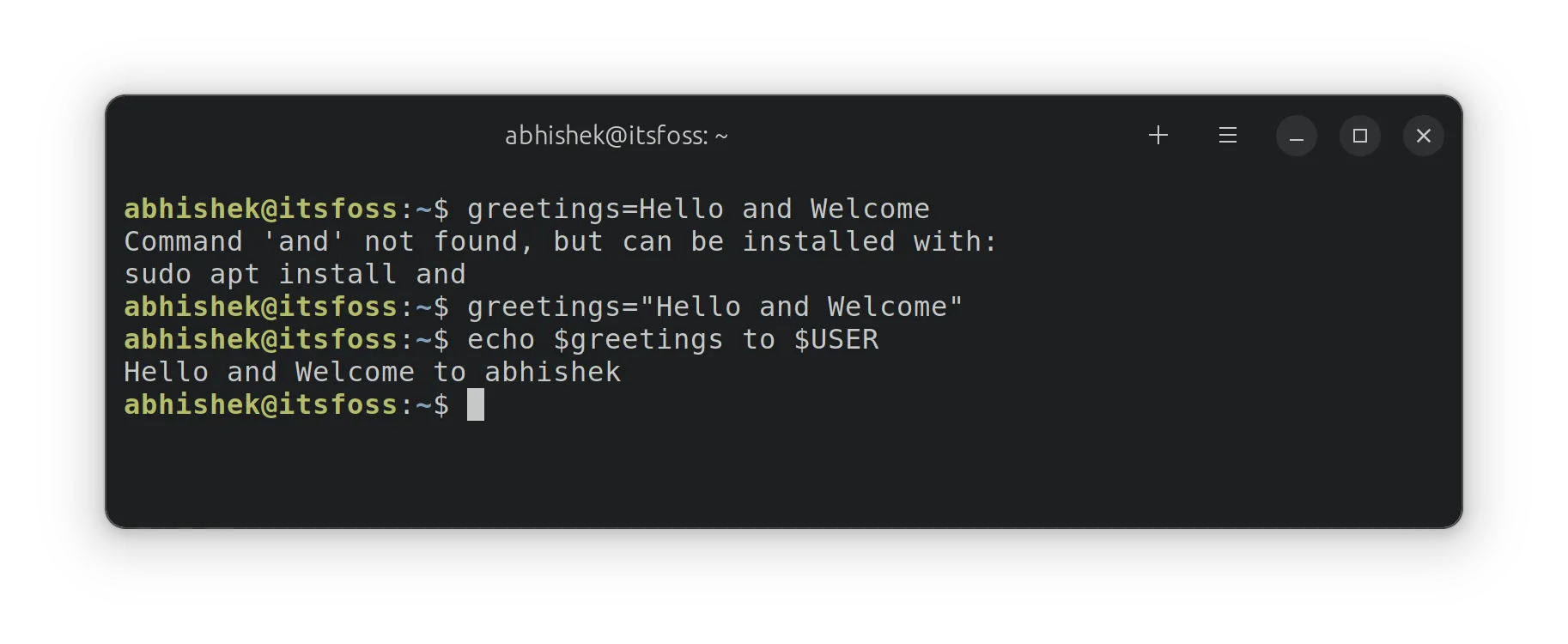 Using spaces in variable names in bash