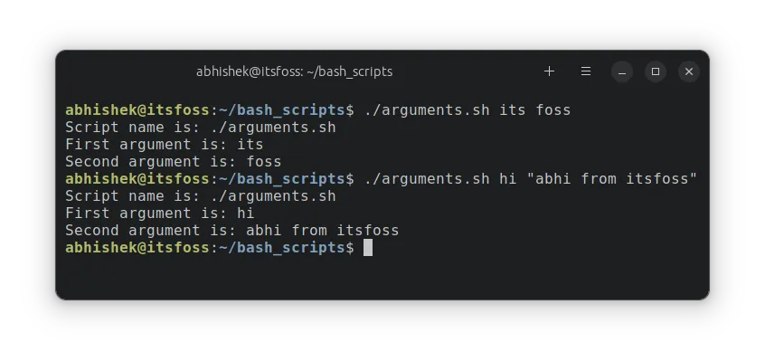 Pass arguments to the bash scripting