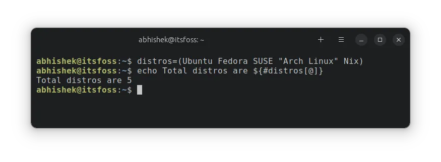 Get array length in bash