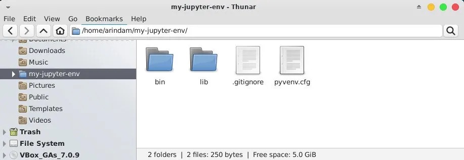 jupyter env folders