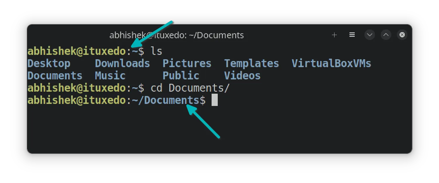 Most Linux terminal prompts show the current location