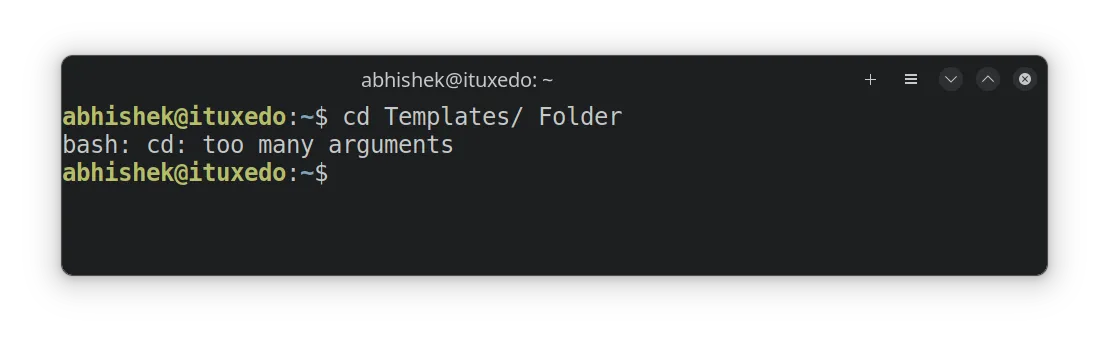 Too many arguments error in Linux terminal