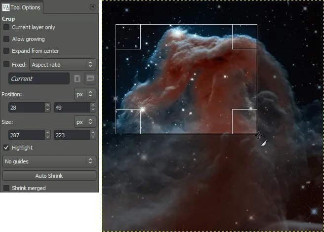 使用裁剪工具的第一步
