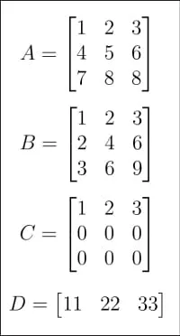 图 1：矩阵 A、B、C、D