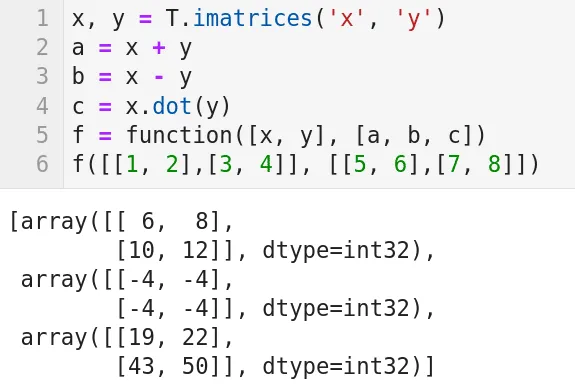 图 4:用 Theano 处理矩阵