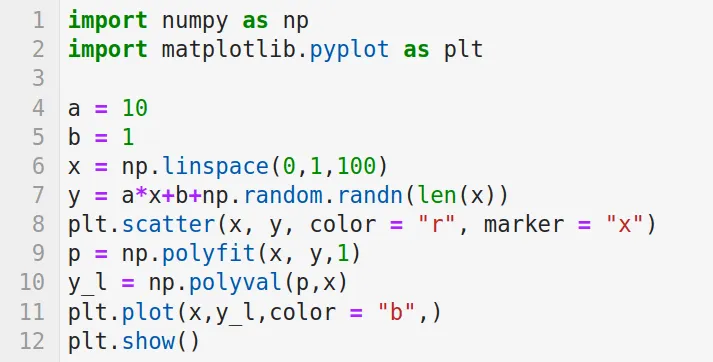 图 6:使用 NumPy 进行线性回归